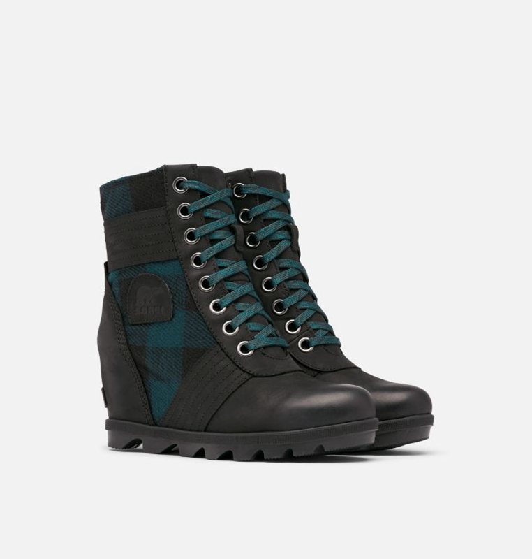 Womens Wedges Black/Blue - Sorel Lexie™ Boot - 965-APZFKH